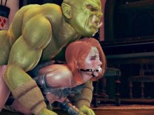Orks cornudo esposa humana - Animación 3d