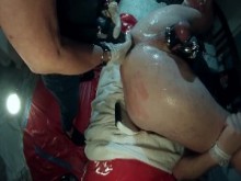 Marido sumisa-entrenamiento doloroso de strapon cornudo
