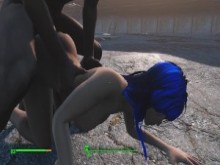 Hermosas prostitutas complacen perfectamente a chicos y chicas en el juego Fallout | Juego de PC