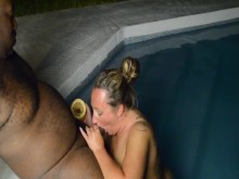 esposa mierda bbc y mi marido en piscina en vacaciones