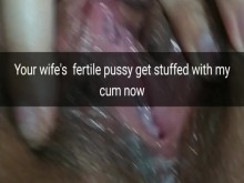 ¡Mi esposa trae a casa un gran creampie en su fértil coño! [Cornudo. Snapchat]