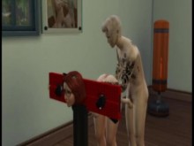 Juegos bdsm de Eliza Pankek y Bieber. Pareja swinger pasando un buen rato | juego 3d