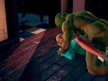 hermosa princesa creampie al gran monstruo - animación hentai 3d