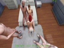 DDSims - Esposa gangbang frente a esposo en aniversario - Sims 4
