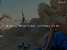 HANDJOB SLUT BEACH: dickflash para una perra cachonda y no puede resistirse a hacer que me corra.
