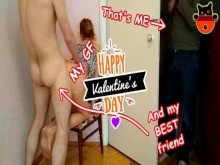 GF engaña a BF - Creampie con el mejor amigo - Regalo de cornudo del día de San Valentín