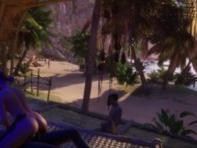 Cornudo comparte a su novia con un amigo después de una fiesta en la playa [3D Hentai]