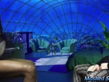 Esposa cornuda masturbarse viendo a su marido tener sexo con un amigo FFM