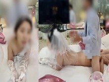 [Boda de cornudos] "¡Se siente mejor que mi marido... Creampie...!" La aventura de la nueva esposa, los huevos y el sentimiento de inmoralidad