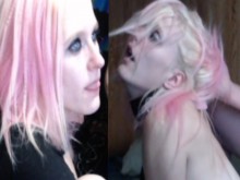 Pequeña esposa compartida ruega que la follen duro delante de su marido por Skype-Semental con una gran polla la hace correrse9x