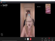 MILF madura CALIENTE sopla y folla al pizzero, mientras llama por Skype a su esposo. Británico Amateur Cornudo x