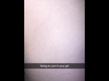 Novia infiel envía Snapchat a su novio mientras la follan y le dan creampie