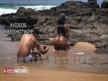 Making del cornudo tomándome fotos en la playa con mi bikini más pequeño