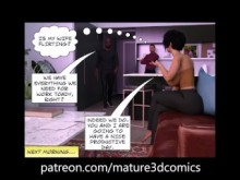 Esposa es captada por la cámara engañando a su marido con una BBC (cómic 3D)