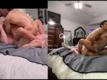 Mi esposo y su amigo Johnny Arana hacen equipo con mi coño casado para DVP y doble creampie
