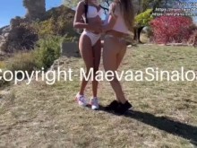 Maevaa Sinaloa - 2 amigas son folladas a pelo por 2 chicos durante una caminata en el bosque