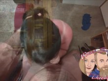POV La novata traviesa te chupa la polla y recibe corrida en su cara bonita y en su boca de puta
