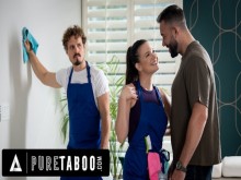 La limpiadora de casas PURE TABOO, Alison Rey, coquetea con un cliente rico que se follará delante de su marido