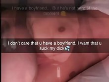 Puta de 18 años engaña a su novio en Snapchat y recibe anal/cornudo/creampie/anal