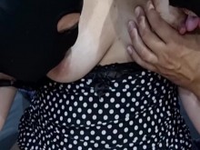 Mi esposa puta quiere enseñarme a chupar una verga como ella