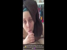 Hotwife infiel envía al cornudo Snapchat una gran mamada de polla a Cuck Looped BWC