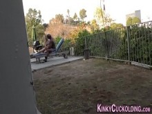 Nena cornudo al aire libre cabalga negro dong