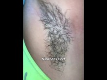 Fetiche de las axilas peludas! Axila sudorosa después del entrenamiento.