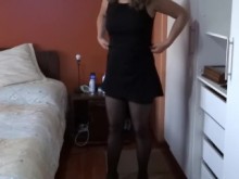 Mi esposa se viste con lencería erótica para ir a trabajar, marido verdadero cornudo