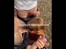 Maevaa Sinaloa - Bukkake en Bois de Boulogne chupo 3 extraños al azar frente a mi novio