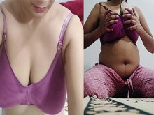 Catino del coño de la esposa y culo joder con los pepinos desi