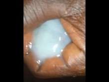 Mi jugosa gran polla negra en exhibición