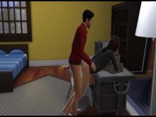 Follando a mi secretaria, una morena sexy en el trabajo y al aire libre | Sims