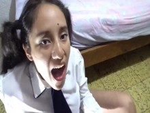 POV UNA ESTUDIANTE CORRIDA, MAMADA BRUTA DESCUIDADA Y JUGANDO CON CORRIDA