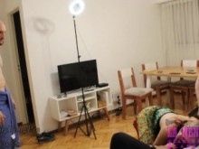 LANENAMALA mete cuernos al novio mientras se baña, con GrupoGangBangPro, DP/DEEPTHROAT