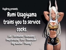 FayGrey&rsqb; Rumi Usagiyama te entrena para atender pollas&rsqb; Joi Sissification Cornudos Garganta profunda Dominación oral Entrenamiento de degradación
