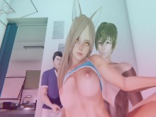 Chico mira a su novia siendo follada por su mejor amigo | sexo en la cocina [hentai 3d sin censura]