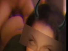 Diablita da las nalgas a su amigo vergon hasta sacarle leche