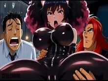 Pussy-Girl se folla a un hombre rico en un coche delante de un chico enamorado. Hentai Cornudo